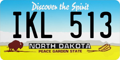 ND license plate IKL513