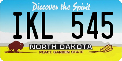 ND license plate IKL545