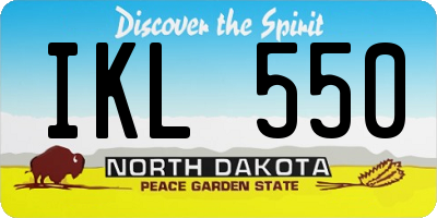 ND license plate IKL550