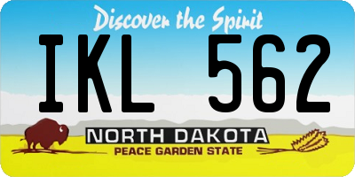 ND license plate IKL562