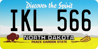 ND license plate IKL566