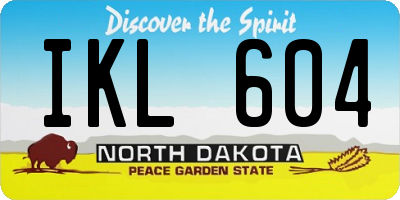 ND license plate IKL604