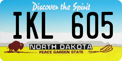 ND license plate IKL605