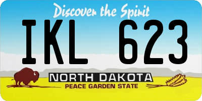 ND license plate IKL623