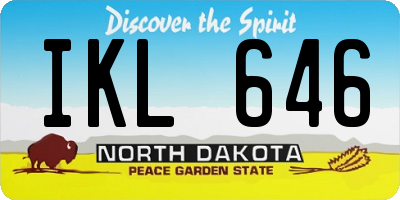 ND license plate IKL646