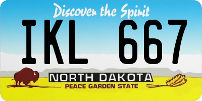 ND license plate IKL667