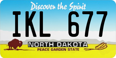 ND license plate IKL677
