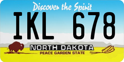 ND license plate IKL678