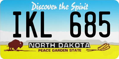 ND license plate IKL685
