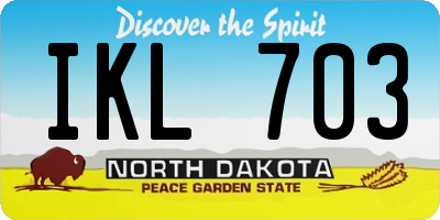 ND license plate IKL703