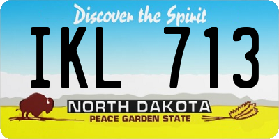 ND license plate IKL713