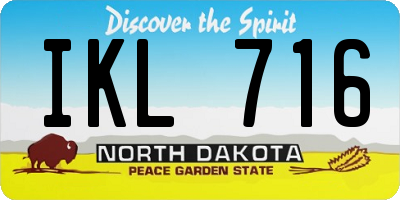 ND license plate IKL716