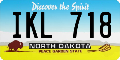 ND license plate IKL718