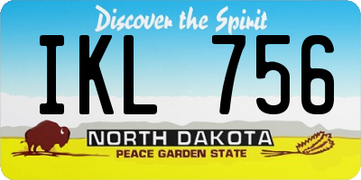 ND license plate IKL756
