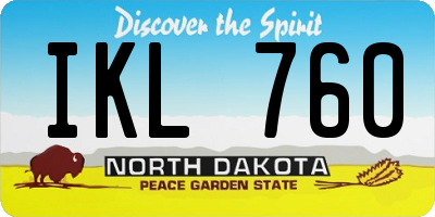 ND license plate IKL760