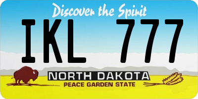 ND license plate IKL777