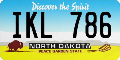 ND license plate IKL786