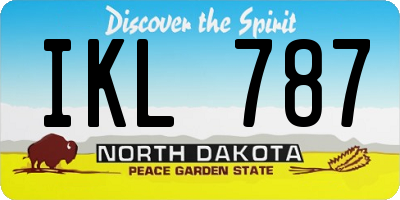 ND license plate IKL787