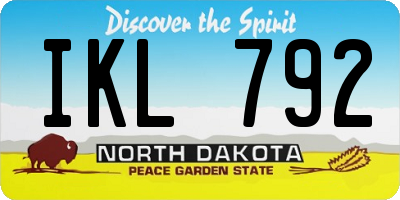 ND license plate IKL792