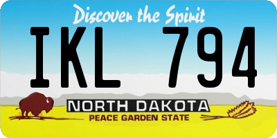 ND license plate IKL794