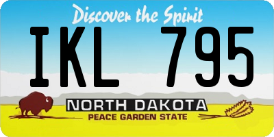 ND license plate IKL795