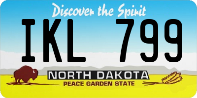 ND license plate IKL799