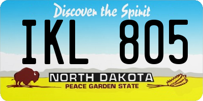 ND license plate IKL805