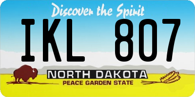 ND license plate IKL807