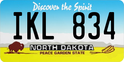 ND license plate IKL834
