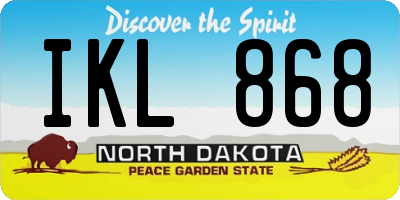 ND license plate IKL868
