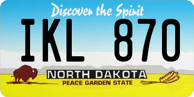 ND license plate IKL870