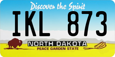 ND license plate IKL873