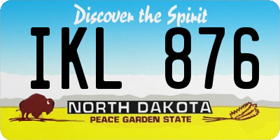 ND license plate IKL876