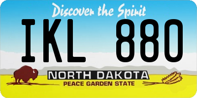 ND license plate IKL880