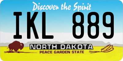 ND license plate IKL889