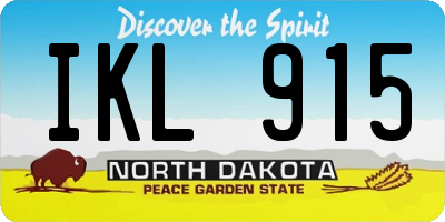 ND license plate IKL915