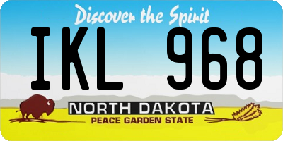 ND license plate IKL968