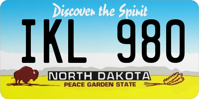 ND license plate IKL980