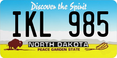 ND license plate IKL985