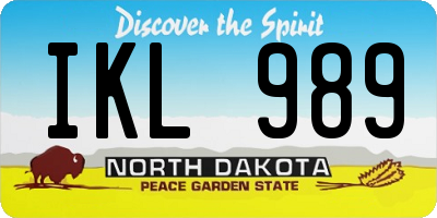 ND license plate IKL989