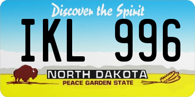 ND license plate IKL996
