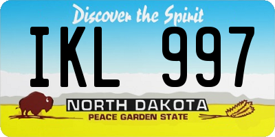 ND license plate IKL997