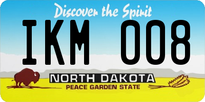 ND license plate IKM008