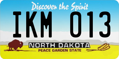 ND license plate IKM013