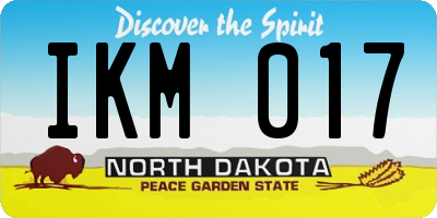 ND license plate IKM017