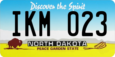 ND license plate IKM023