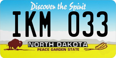 ND license plate IKM033