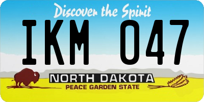 ND license plate IKM047