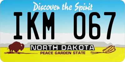 ND license plate IKM067