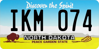 ND license plate IKM074